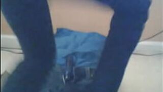 So horny in tight jeans that I ride a dildo - porn video