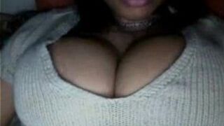 Big black tits and nipples teased - porn video