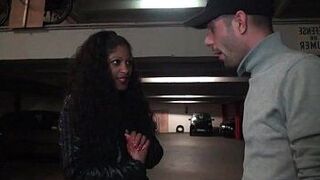 Amateur French back slut hard sodomized in public parking - porn video