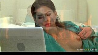 Stunning natural brunette Dani is fucked her fiery redhead GF - porn video