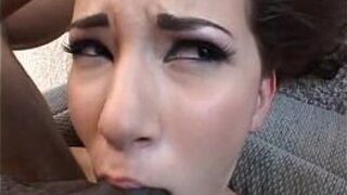 brunette teen gagging cocks - porn video