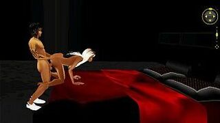 RED AND BLACK SEX BED - porn video